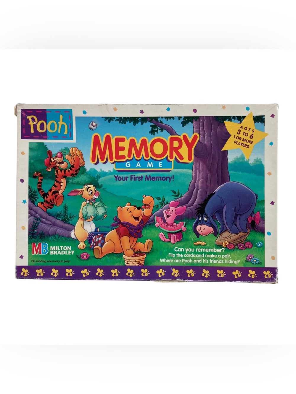 VTG Pooh Memory Game Card Matching Milton Bradley 1996 - 70 cards.